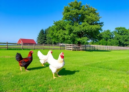 Chickens roaming in lush pasture at free-range eggs Netherlands farm