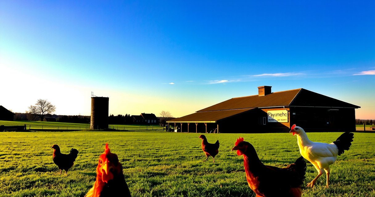 Serene farm landscape at Playhumeho, ethical poultry Groningen