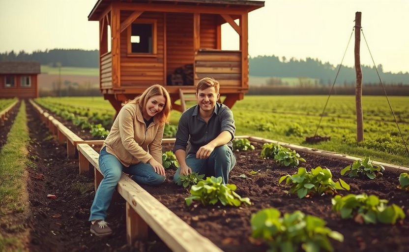 Founding of Playhumeho farm in 2008, young couple starting small plot in Groningen